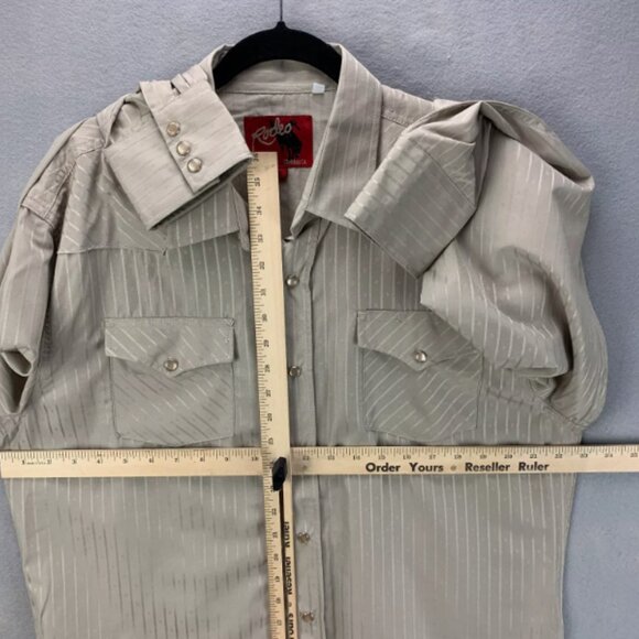 Rodeo Clothing Co Shirt Mens Extra Large Tan Pearl Snap Western Rodeo Cowboy‎ - Picture 11 of 15